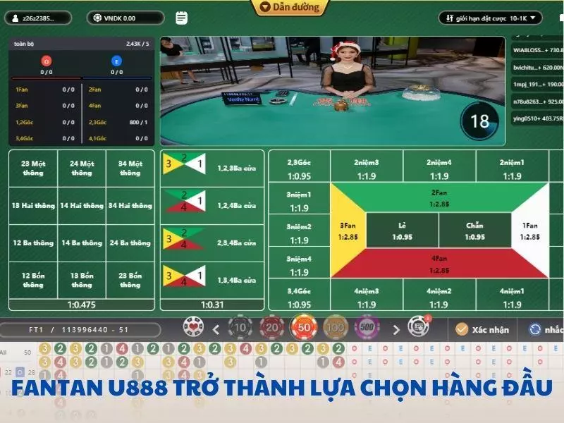 Fantan là lựa chọn hàng đầu tại nhà cái U888